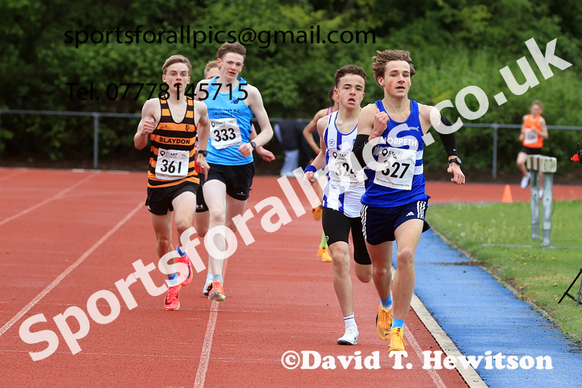 1500 metres, 2026 North Eastern Track and Field Champs, Shildon, County Durham. Photo: David T. Hewitson/Sports for All Pics